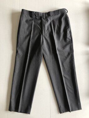 Lauren Ralph Lauren 34x30 Charcoal 100% Wool Total Comfort Flat Front Mens Pants